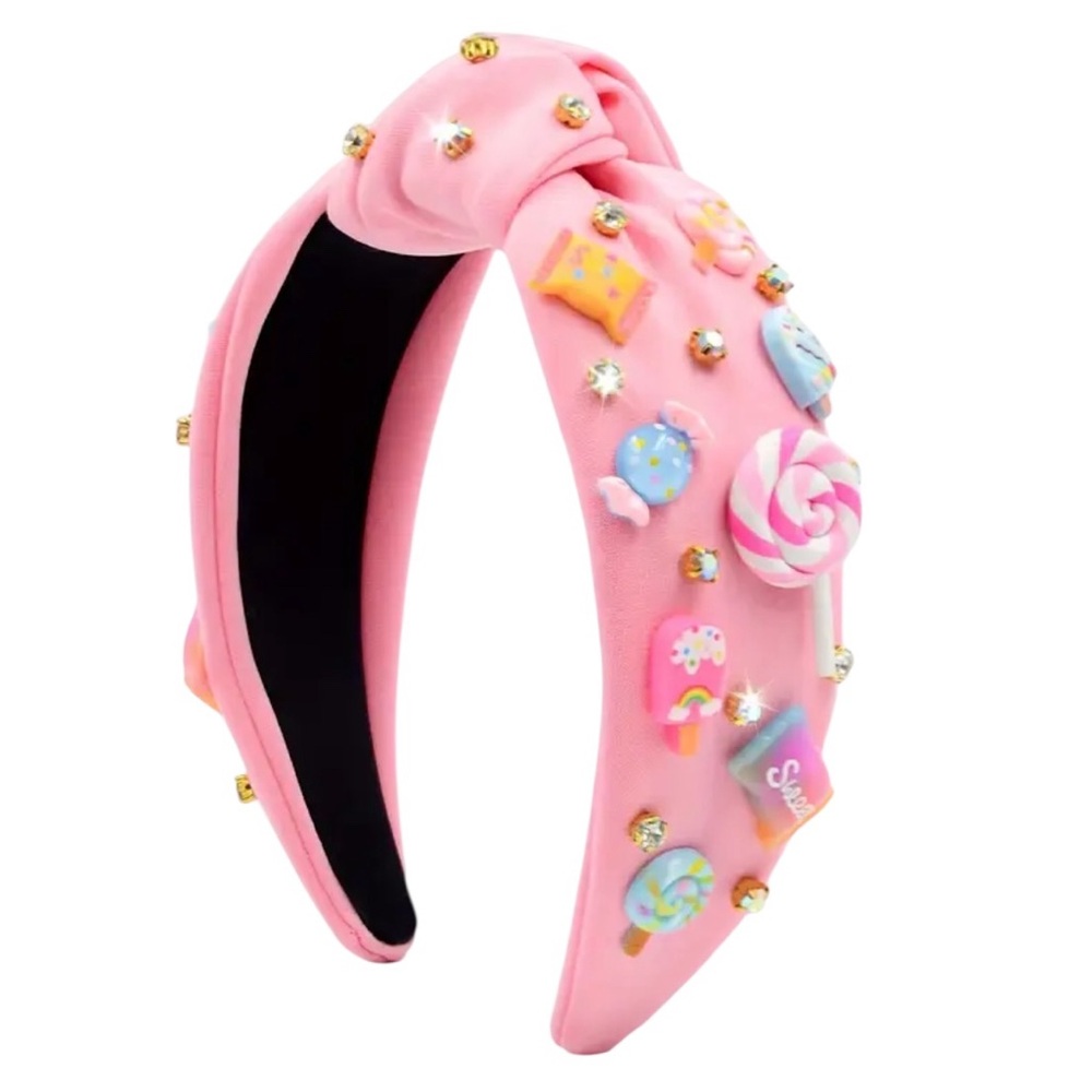 Pink Candy and Rhinestone Embellished Headband